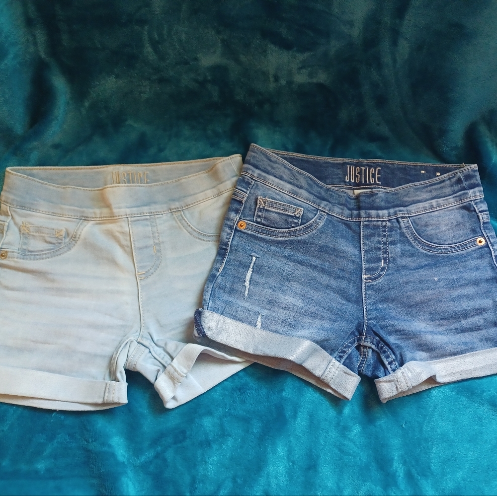 Justice Women's Jean Shorts - Light Wash and Dark Wash